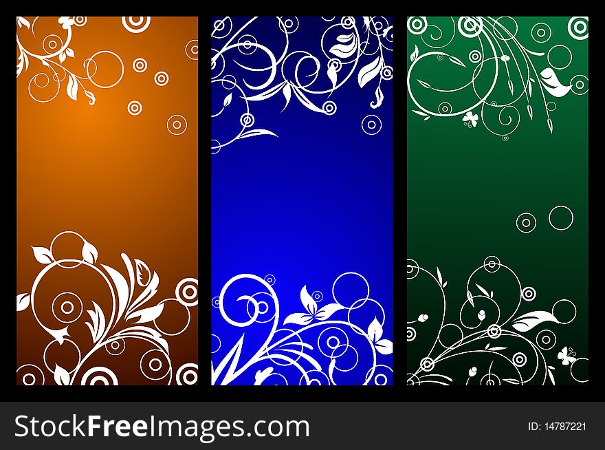 Floral background with copy space. Vector