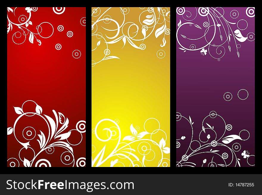 Floral background with copy space. Vector