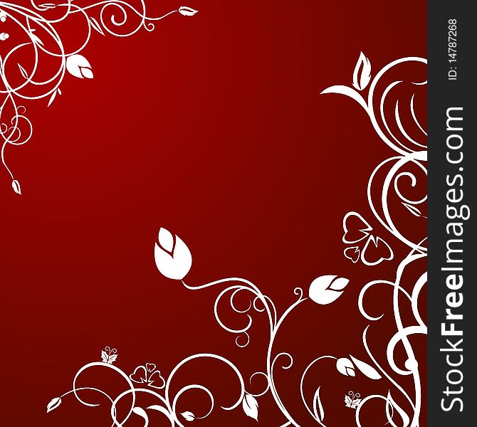 Floral background for design holiday card. Vector