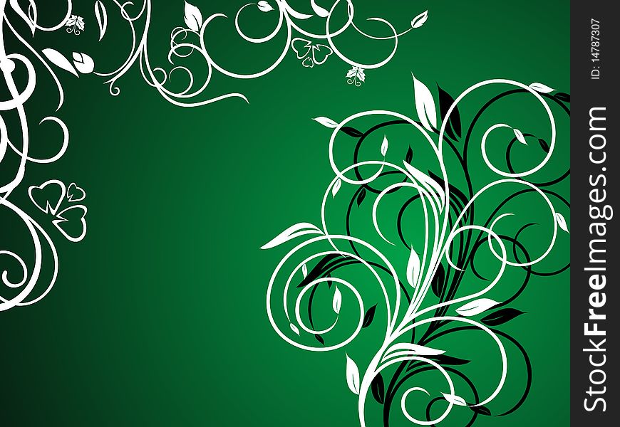 Floral decorative background for holiday card. Vector