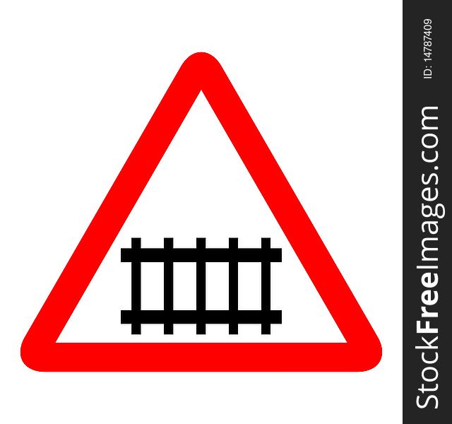 Illustration of road sign railroad. Vector