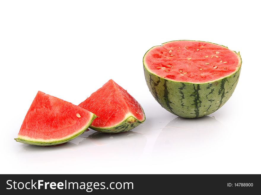 Watermelon fruits isolated on white background