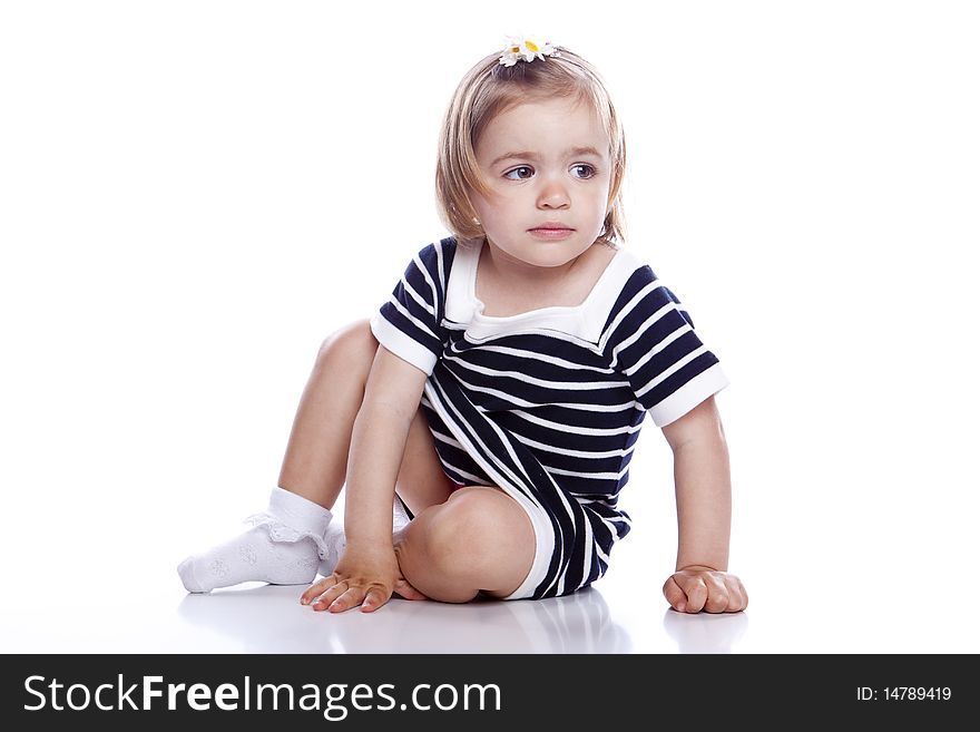 Bright Picture Of Baby Girl On White