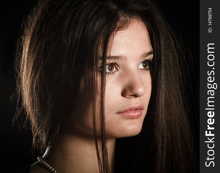 Portrait of young girl. studio shot