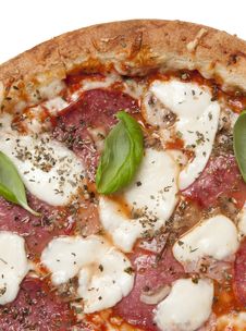 Pizza Speciale Salami, Ham, Mozzarella Royalty Free Stock Photos