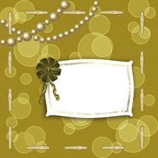 Frame For Invitation With Ribbon Royalty Free Stock Photos