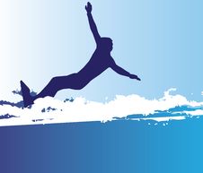 Surfer In Blue Royalty Free Stock Photos Surfer In Blue Royalty Free Stock Photos