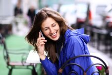 Woman With Mobile Telephone Royalty Free Stock Photography Woman With Mobile Telephone Royalty Free Stock Photography