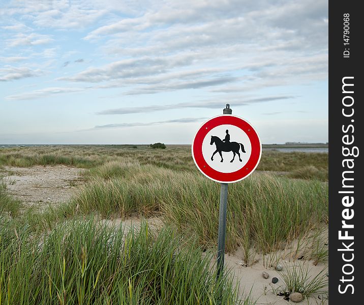 Horse Riding Sign At The Coast