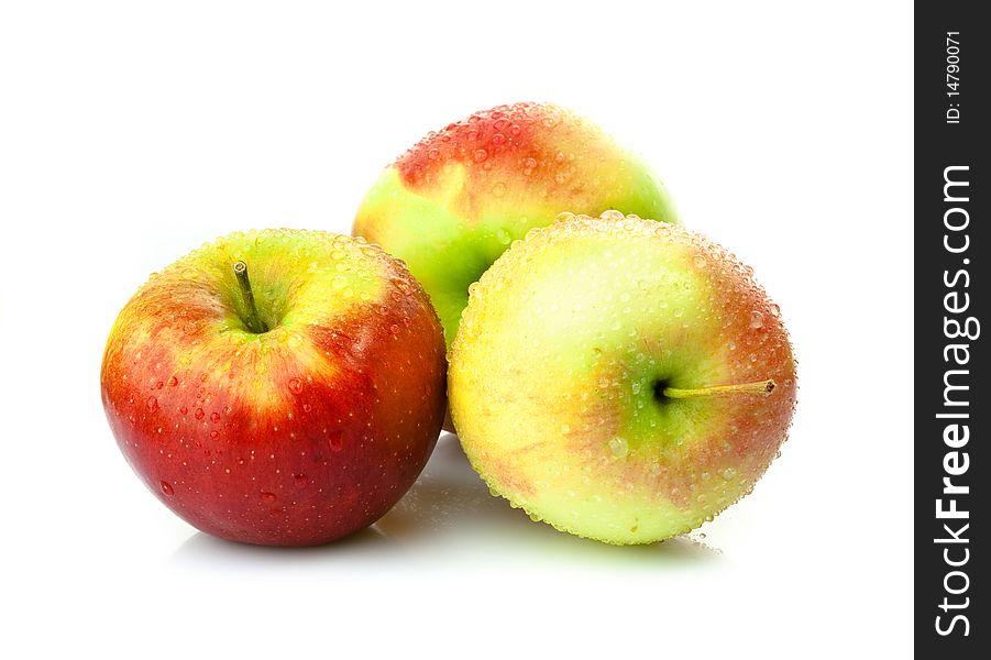 Fresh apples on white background