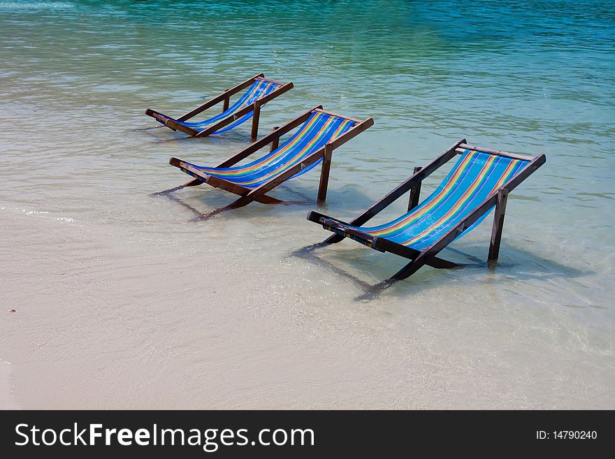 Chears on the beach at the sea