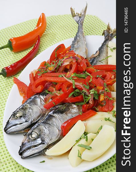 Delicious fresh Atlantic mackerel fish