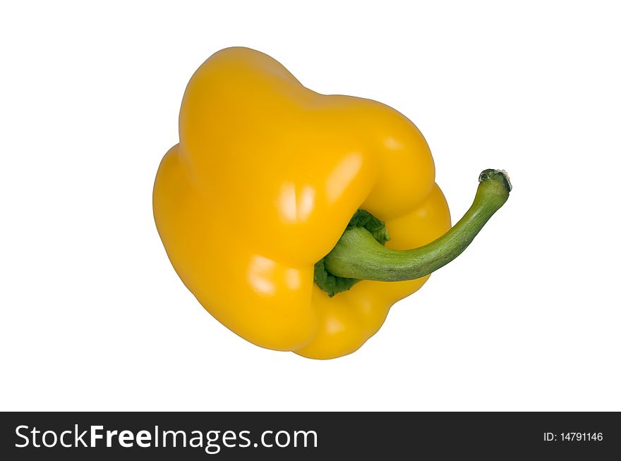 Single sweet pepper isolated on white background