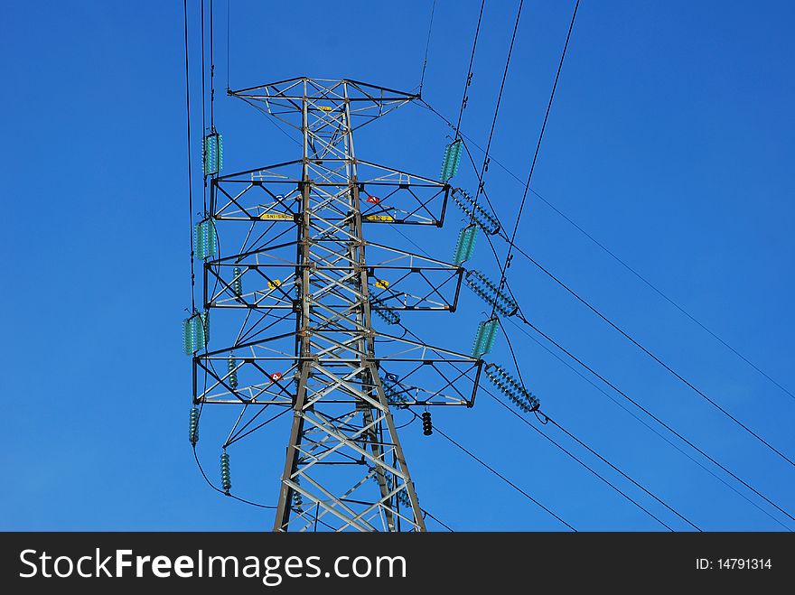 Electricity pylon in South East Asia Thailand Bangkok