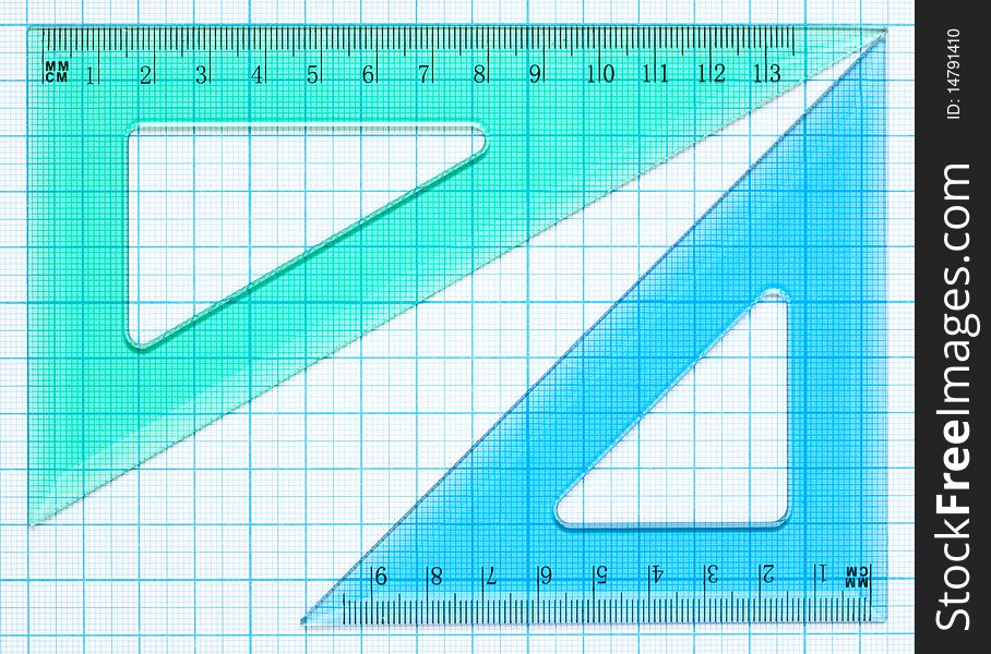 Drawing tools on a graph paper background. Drawing tools on a graph paper background