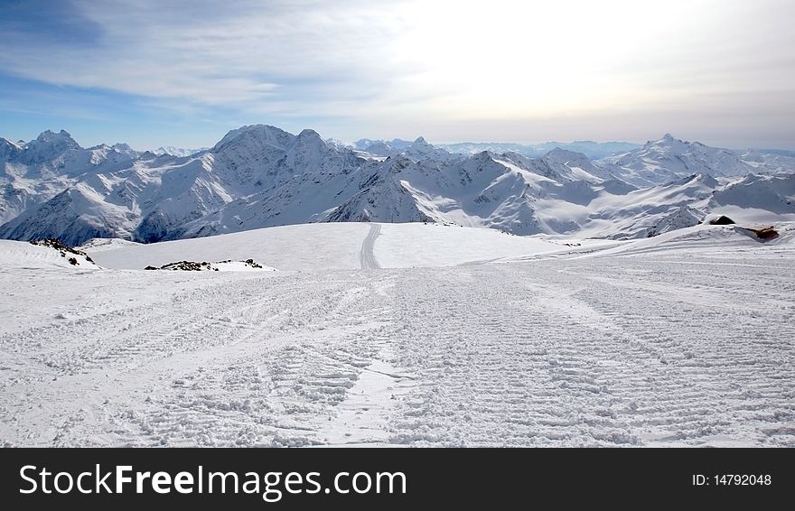 Mountains a ridge for driving skiers. Mountains a ridge for driving skiers