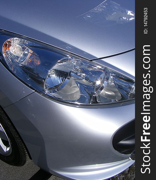 Lights to light gray car for safe driving. Lights to light gray car for safe driving