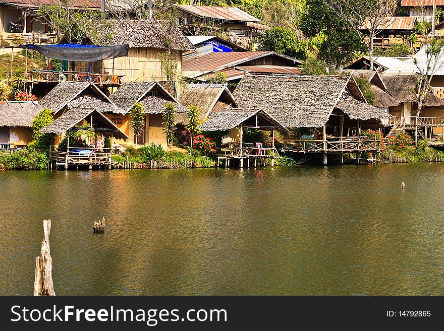 Bamboo village in thai country