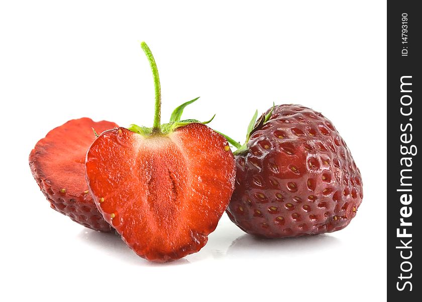 Strawberries isolated on a white background