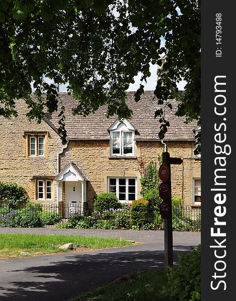 Cottages In Cotswolds Village Of Lower Slaughter