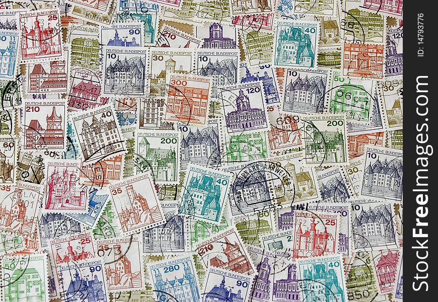 German castles attractions on German stamps. German castles attractions on German stamps