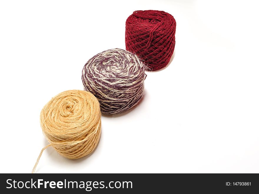 Colored balls of yarn