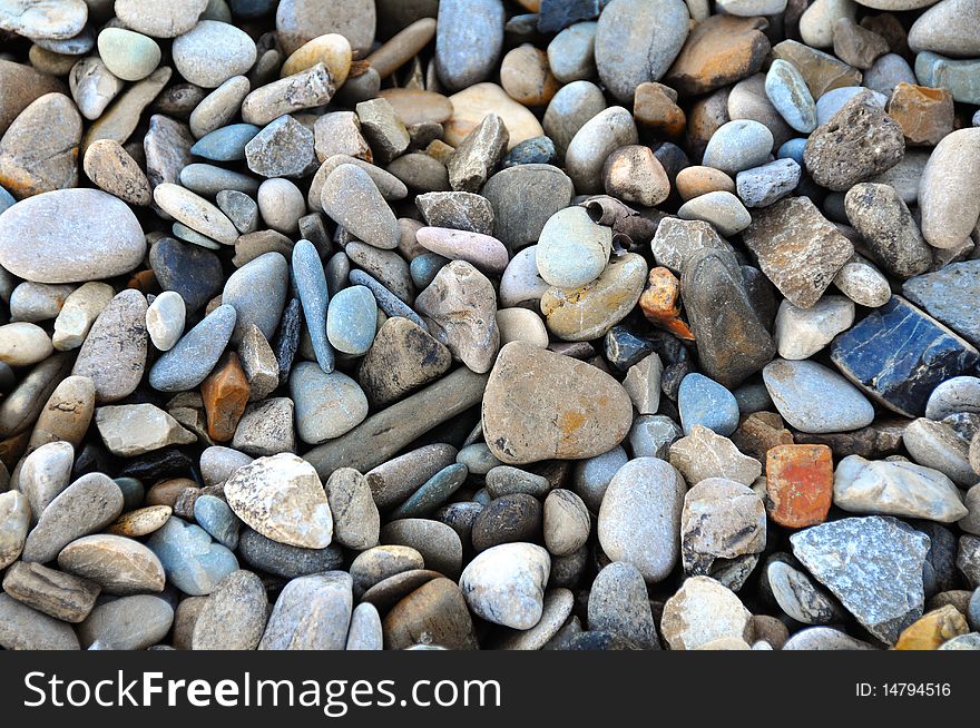Various Pebbles near a river