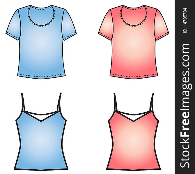 T-shirt design templates in four combination