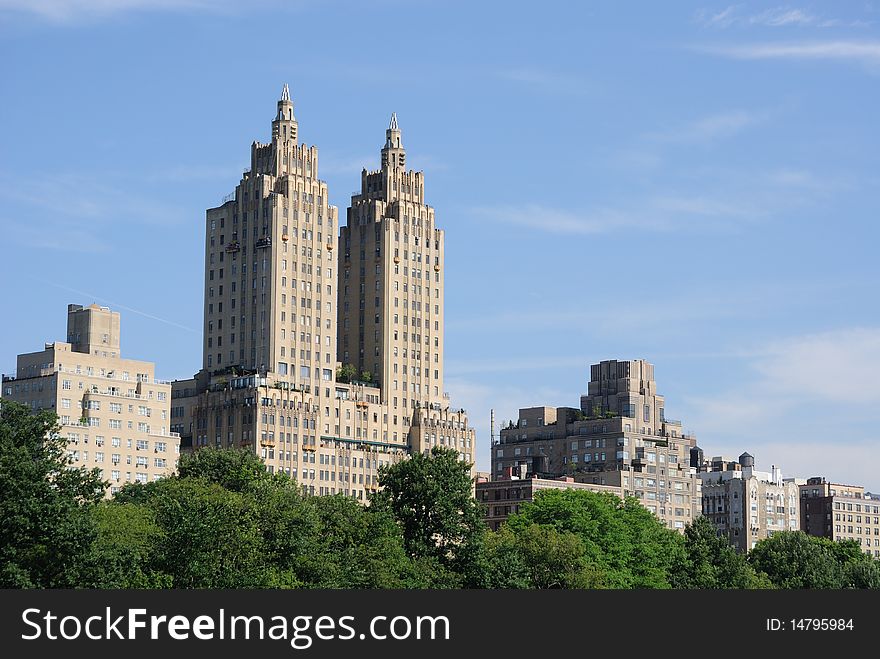 New York City skyscraper apartments near central park. New York City skyscraper apartments near central park.