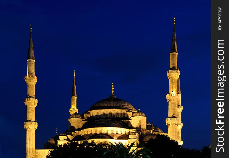 Blue mosque in Instanbul at night. Blue mosque in Instanbul at night