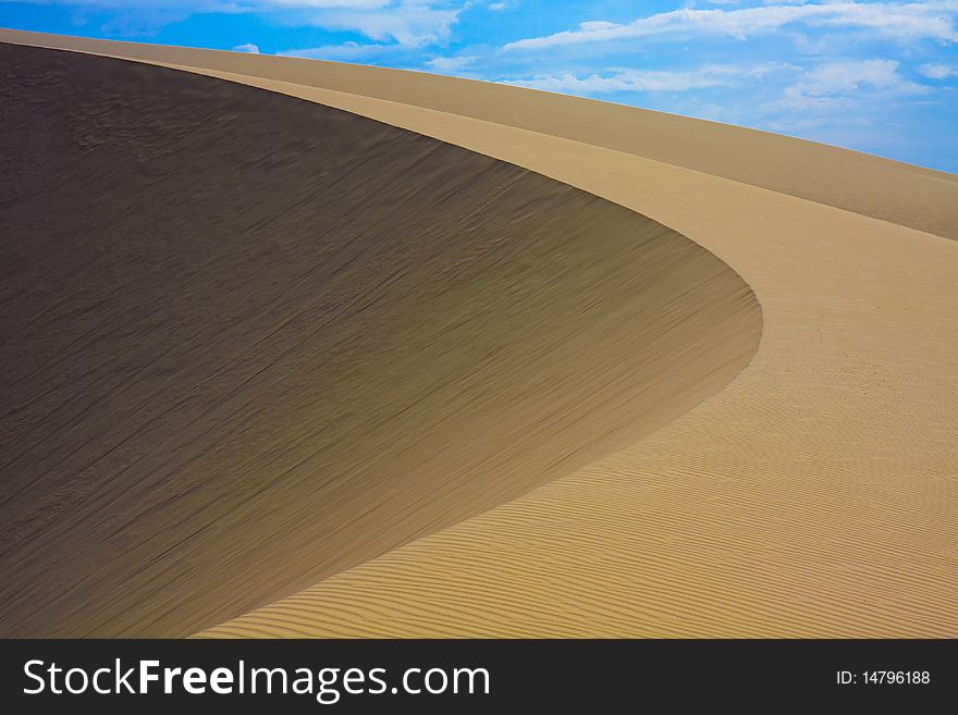 A beautiful round shaped desert sand dune in Vietnam