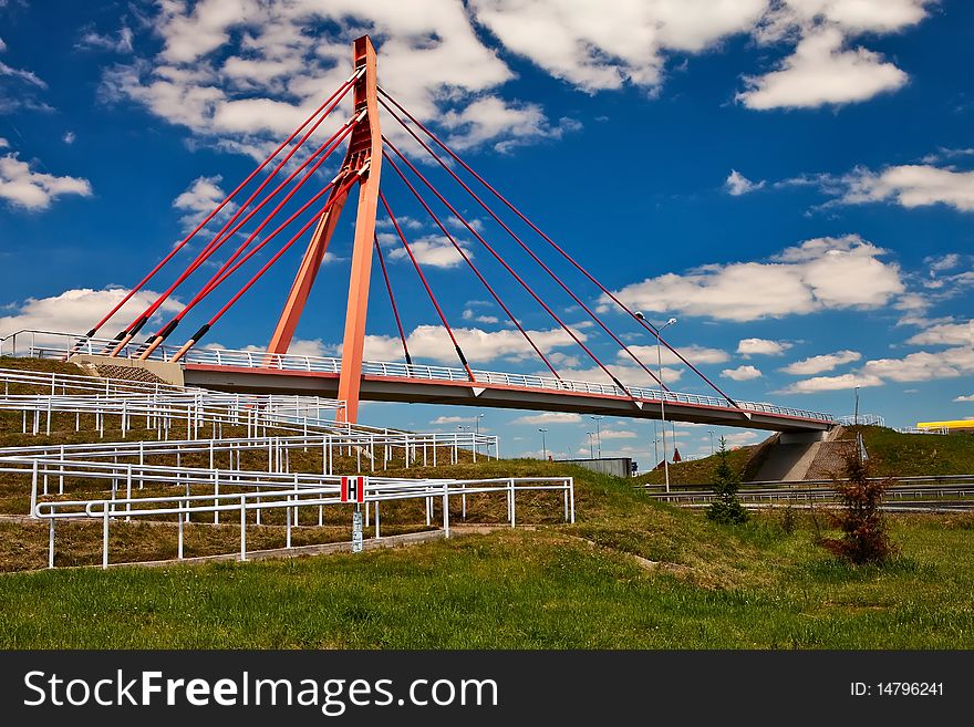 Pedestrian Bridge Over Highway.