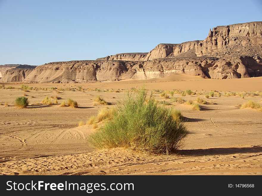 Landscape in the desert of Libya, in Africa. Landscape in the desert of Libya, in Africa