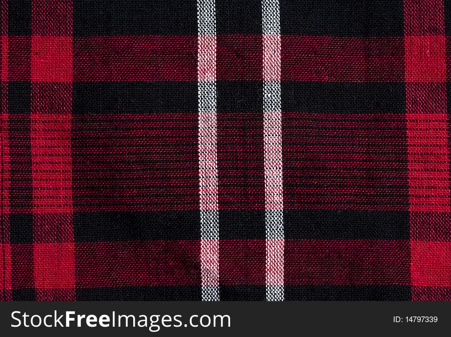 Texture Of Red-black Checkered Fabric