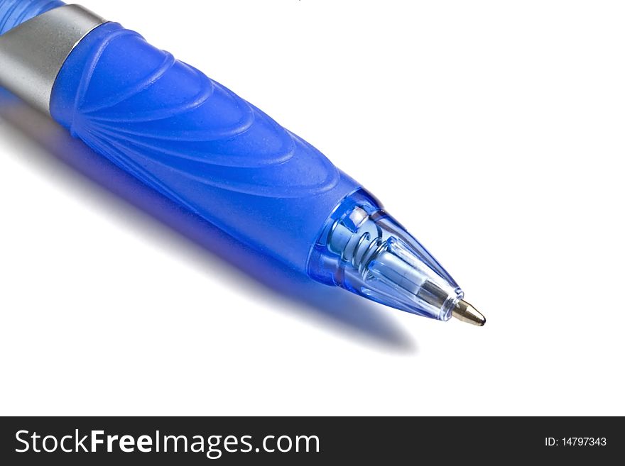 Blue pen closeup