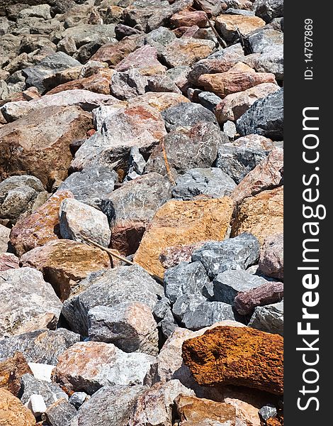 Color of hard stones in seacoast