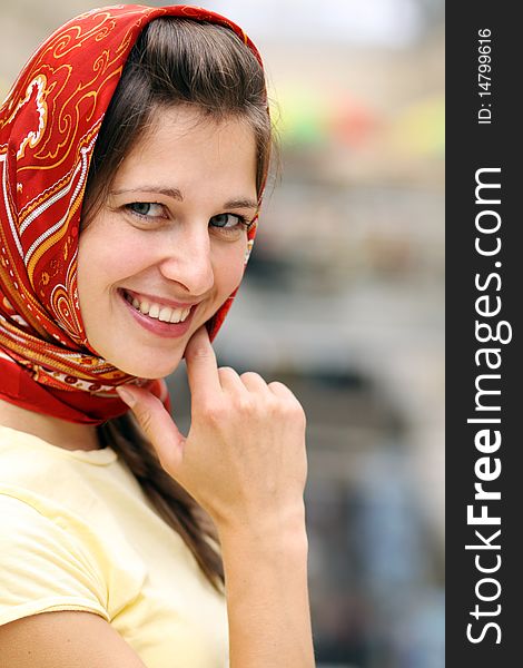 Portrait of young happy smiling woman. Portrait of young happy smiling woman