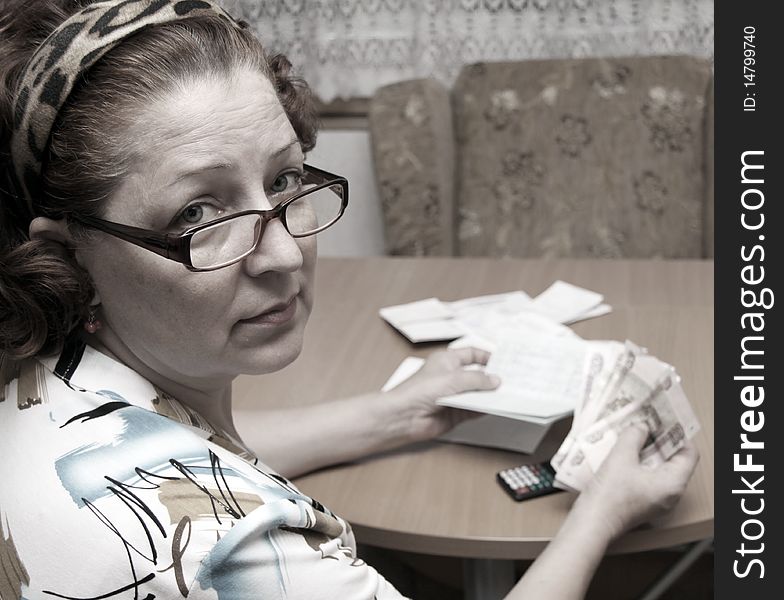 Closeup woman with mobile telephone