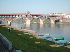 Pavia, Ancient Bridge Royalty Free Stock Photos