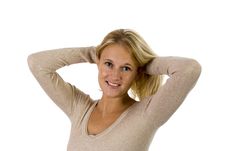 Beautiful Blonde Woman Casual Portrait Stock Images Beautiful Blonde Woman Casual Portrait Stock Images