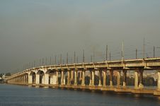 Bridge For Dnepr River Royalty Free Stock Photos