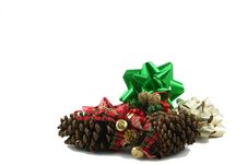 Pine Cones And Bows Stock Photo