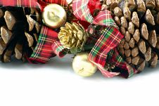 Pine Cones And Ribbons Stock Images Pine Cones And Ribbons Stock Images