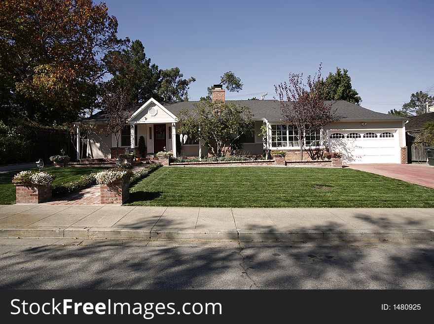 Classic Home On The Peninsula Of California South Of San Francisco.