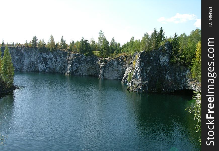 A lake, where they used to quarry marble. A lake, where they used to quarry marble