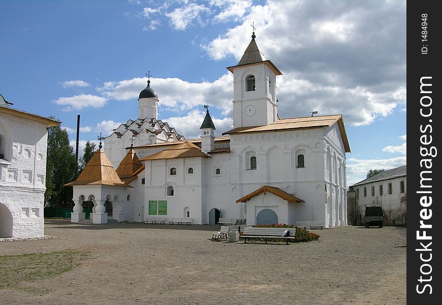 Orthodox church, ancient Russian monastery. Orthodox church, ancient Russian monastery