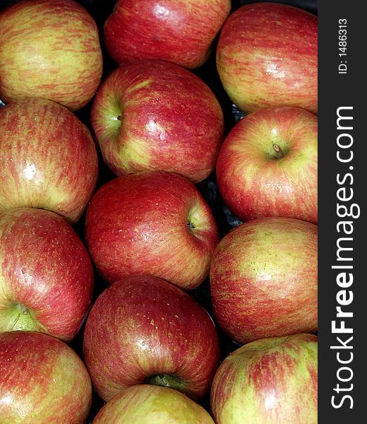 A box of red apple in the fruit shop ready to take off. A box of red apple in the fruit shop ready to take off