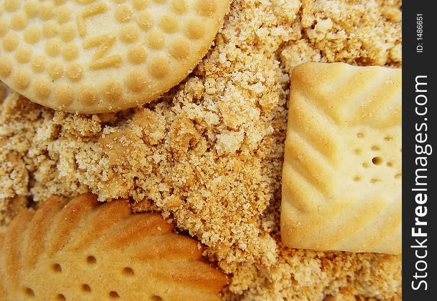 Various Biscuits, crumbs and crushed bits