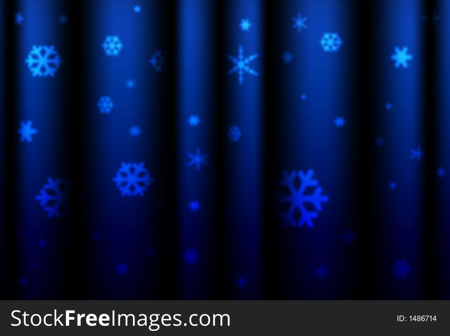 Blurred blue curtain christmas background illustration