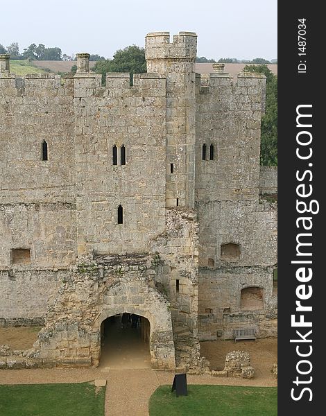 English castle fortification, in England, UK. English castle fortification, in England, UK